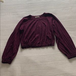 Maroon cropped Free People sweater